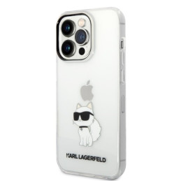 Karl Lagerfeld Ikonik Choupette dėklas iPhone 14 Pro - skaidrus