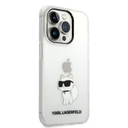 Karl Lagerfeld Ikonik Choupette dėklas iPhone 14 Pro - skaidrus