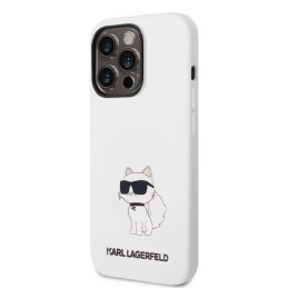 Karl Lagerfeld Silicone Choupette dėklas iPhone 14 Pro - baltas