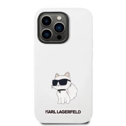 Karl Lagerfeld Silicone Choupette dėklas iPhone 14 Pro - baltas