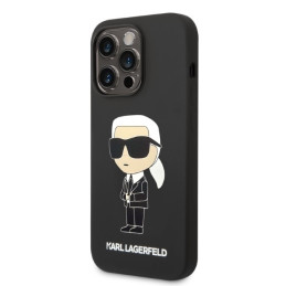 Karl Lagerfeld Silicone Ikonik dėklas iPhone 14 Pro - juodas