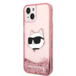 Karl Lagerfeld Glitter Choupette Head dėklas iPhone 14 Plus - rožinis