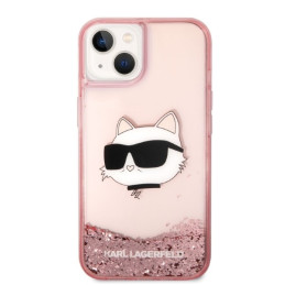 Karl Lagerfeld Glitter Choupette Head dėklas iPhone 14 Plus - rožinis