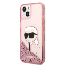 Karl Lagerfeld Glitter Karl& 39 s Head dėklas iPhone 14 Plus - rožinis