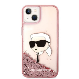 Karl Lagerfeld Glitter Karl& 39 s Head dėklas iPhone 14 Plus - rožinis