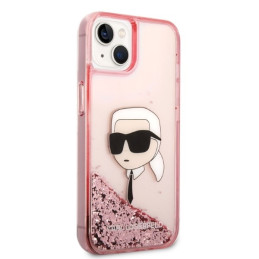 Karl Lagerfeld Glitter Karl& 39 s Head dėklas iPhone 14 Plus - rožinis