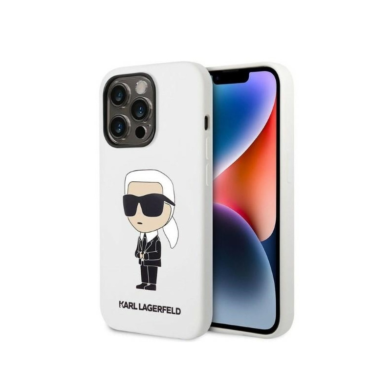 Karl Lagerfeld Silicone Ikonik dėklas iPhone 14 Pro Max - baltas