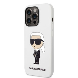 Karl Lagerfeld Silicone Ikonik dėklas iPhone 14 Pro Max - baltas