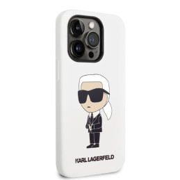 Karl Lagerfeld Silicone Ikonik dėklas iPhone 14 Pro Max - baltas