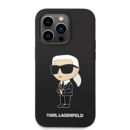 Karl Lagerfeld Silicone Ikonik dėklas iPhone 14 Pro Max - juodas