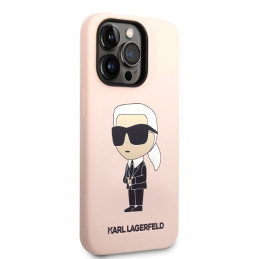 Karl Lagerfeld Silicone Ikonik dėklas iPhone 14 Pro Max - rožinis