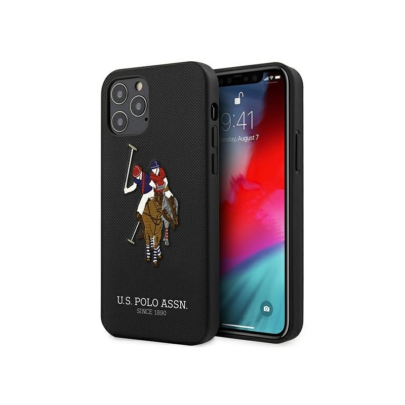 JAV Polo Assn byla Siuvinėjimo kolekcija iPhone 12 / iPhone 12 Pro - juoda