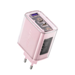 Acefast GaN įkroviklis 65W, 3 prievadai (1xUSB, 2xUSB C) violetinė (A45)