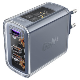 Acefast GaN įkroviklis 65W, 3 prievadai (1xUSB, 2xUSB C) žalias (A45)