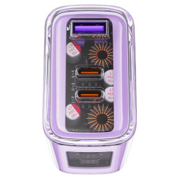 Acefast GaN įkroviklis 65W, 3 prievadai (1xUSB, 2xUSB C) žalias (A45)