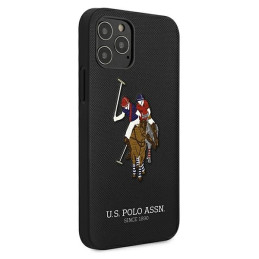 JAV Polo Assn byla Siuvinėjimo kolekcija iPhone 12 / iPhone 12 Pro - juoda