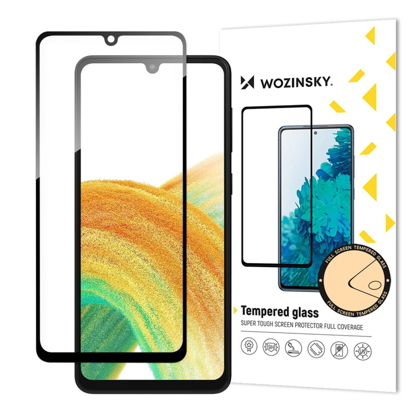 Wozinsky Full Glue grūdintas stiklas, skirtas Samsung Galaxy A34 5G 9H viso ekrano grūdintas stiklas su juodu rėmeliu