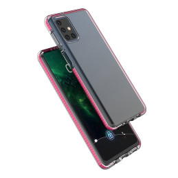 Spring Case, gelinis dėklas su spalvingu rėmeliu Samsung Galaxy M51, juodas