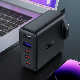 JK Acefast A40 100W PD GaN greitas įkroviklis 3x USB-C 1x USB-A - juodas