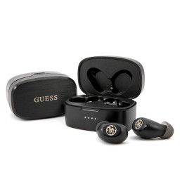 Guess 4G TWS Bluetooth ausinės + dokas - juodos spalvos