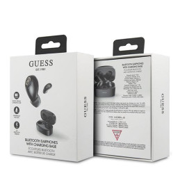 Guess 4G TWS Bluetooth ausinės + dokas - juodos spalvos