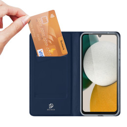 Dux Ducis Skin Pro dėklas, skirtas Samsung Galaxy A34 5G atverčiamas dangtelis kortelės piniginės stovas mėlynas