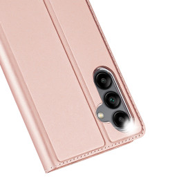 „Dux Ducis Skin Pro“ dėklas, skirtas „Samsung Galaxy A34 5G“, atverčiamas dangtelis kortelės piniginės stovas, rožinis