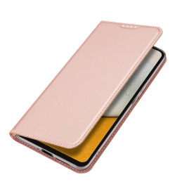 „Dux Ducis Skin Pro“ dėklas, skirtas „Samsung Galaxy A34 5G“, atverčiamas dangtelis kortelės piniginės stovas, rožinis