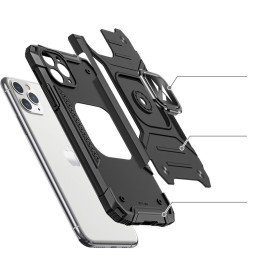 Wozinsky Ring Armor Armored Hybrid Case Cover + Magnetinis laikiklis iPhone 11 Pro Pink