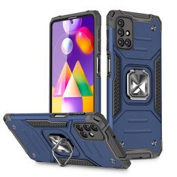 Wozinsky Ring Armor Armored Hybrid Case Cover + Magnetinis laikiklis, skirtas Samsung Galaxy M31s Blue