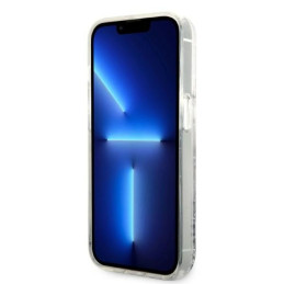 Karl Lagerfeld Glitter Choupette Head dėklas iPhone 14 Pro - sidabrinis
