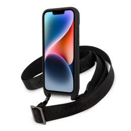 Karl Lagerfeld Monogram Ikonik Patch dėklas iPhone 14 Plus - juodas