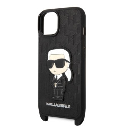 Karl Lagerfeld Monogram Ikonik Patch dėklas iPhone 14 Plus - juodas