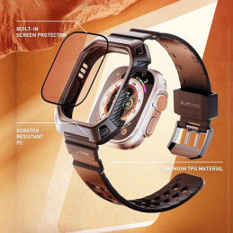 „Unicorn Beetle Pro“ lagaminų rinkinys ir grūdintas stiklas, skirtas „Apple Watch Ultra“ (49 mm) – juodas