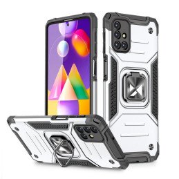 Wozinsky Ring Armor Armored Hybrid Case Cover + Magnetinis laikiklis, skirtas Samsung Galaxy M31s Silver