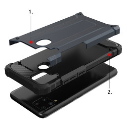 Hybrid Armor dėklas Realme 10 5G / Realme 9i 5G šarvuotas hibridinis dangtelis juodas