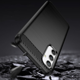 Carbon Case dėklas Samsung Galaxy A34 5G lankstus silikoninis anglies dangtelis juodas