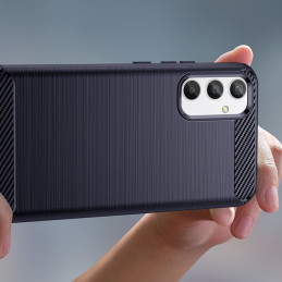 Carbon Case dėklas Samsung Galaxy A54 5G lankstus silikoninis anglies dangtelis mėlynas