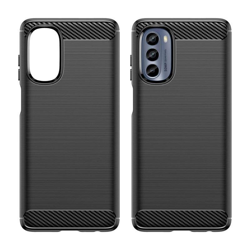Anglies dėklas, skirtas Motorola Moto G62 5G lankstus silikoninis anglies dangtelis juodas