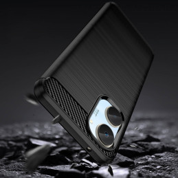 Carbon Case dėklas Realme 10 lanksčiam silikoniniam anglies dangčiui juodas