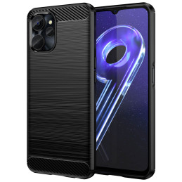 Anglies dėklas, skirtas Realme 10 5G / Realme 9i 5G lankstus silikoninis anglies dangtelis juodas