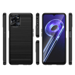 Anglies dėklas, skirtas Realme 10 5G / Realme 9i 5G lankstus silikoninis anglies dangtelis juodas