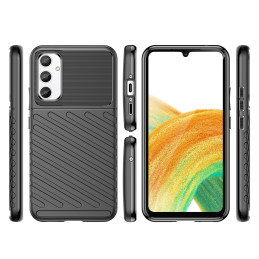 Thunder Case dėklas Samsung Galaxy A34 5G silikoniniu šarvuotu dangteliu juodas