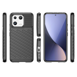 Thunder Case dėklas Xiaomi 13 silikoniniu šarvuotu dangteliu, juodas