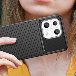 Thunder Case dėklas Xiaomi 13 silikoniniu šarvuotu dangteliu, juodas