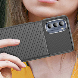 Thunder Case dėklas Motorola Moto G62 5G silikoniniu šarvuotu dangteliu juodas