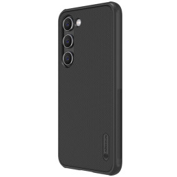 Nillkin Super Frosted Shield Pro dėklas Samsung Galaxy S23 šarvuotas dangtelis + telefono stovas juodas