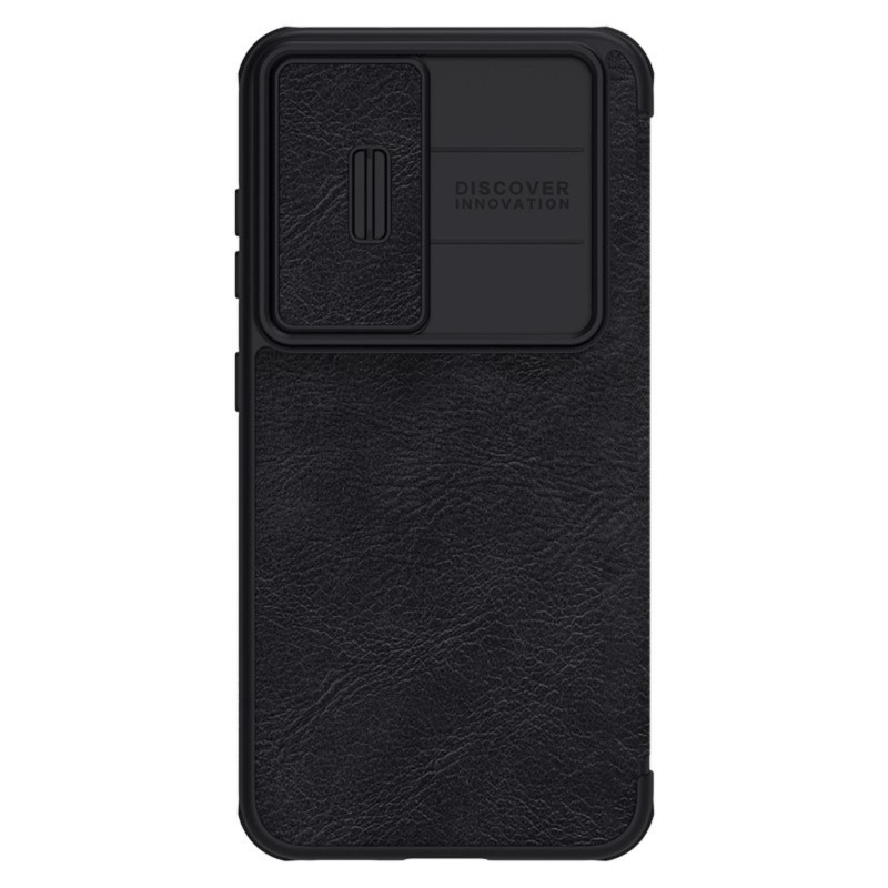 Nillkin Qin Leather Pro Case Dėklas, skirtas Samsung Galaxy S23+ Dangtelis su apverčiama fotoaparato apsauga juoda