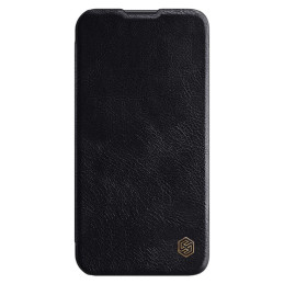Nillkin Qin Leather Pro Case Dėklas, skirtas Samsung Galaxy S23+ Dangtelis su apverčiama fotoaparato apsauga juoda