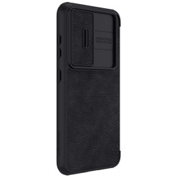 Nillkin Qin Leather Pro Case Dėklas, skirtas Samsung Galaxy S23+ Dangtelis su apverčiama fotoaparato apsauga juoda